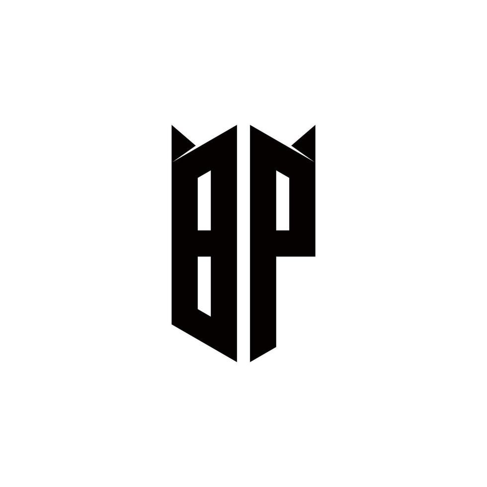 bp logo monogram met schild vorm ontwerpen sjabloon vector