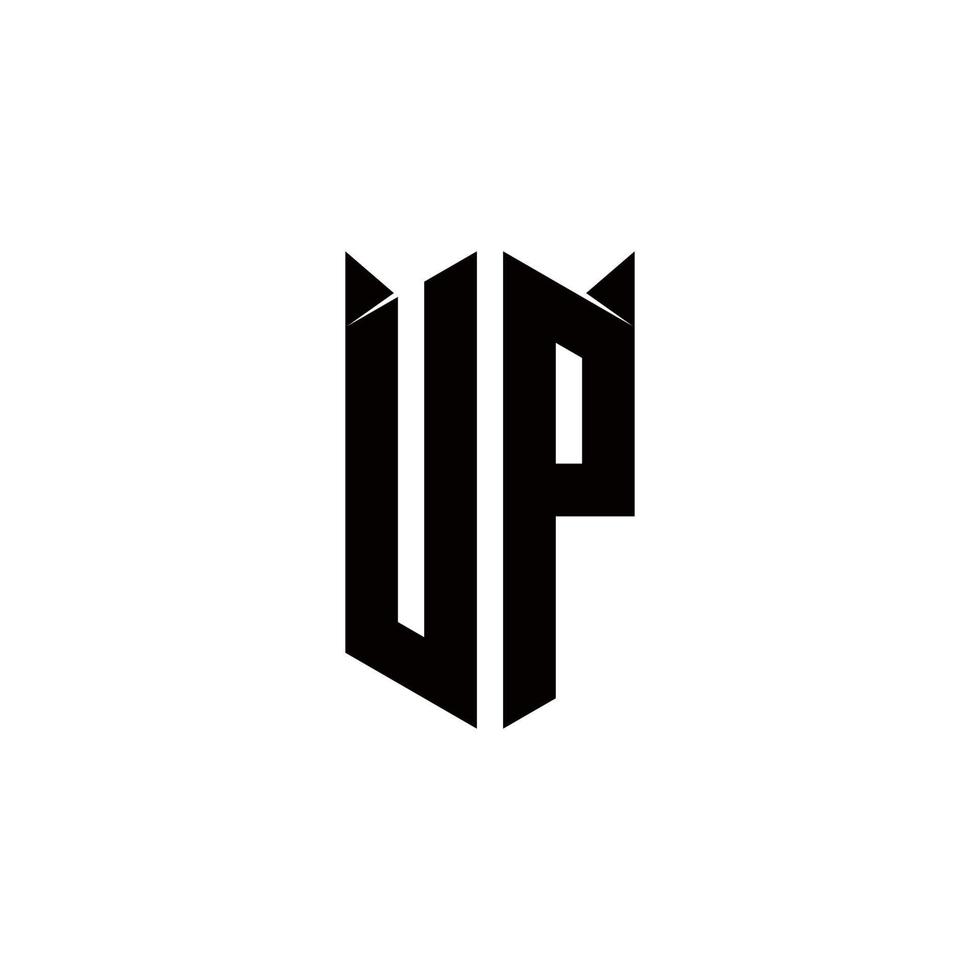 omhoog logo monogram met schild vorm ontwerpen sjabloon vector