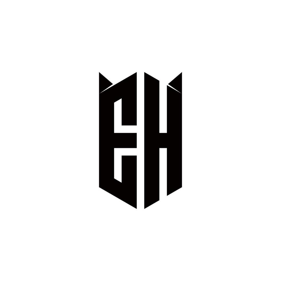 eh logo monogram met schild vorm ontwerpen sjabloon vector