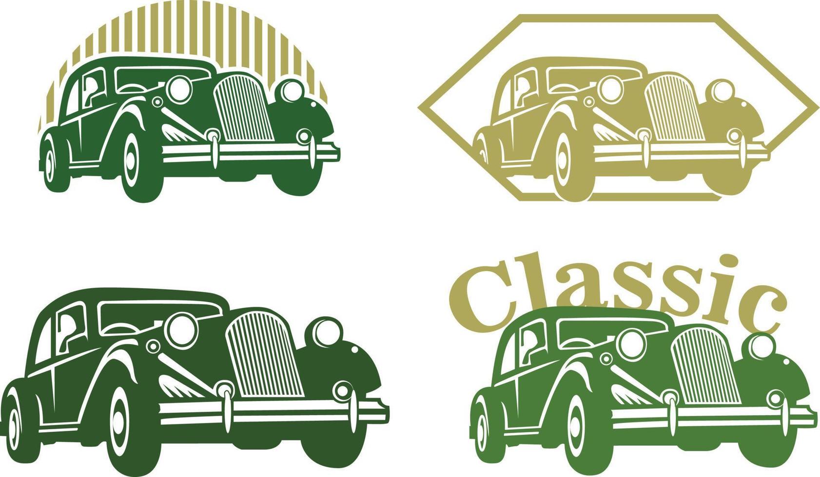 wijnoogst auto klassiek logo vector