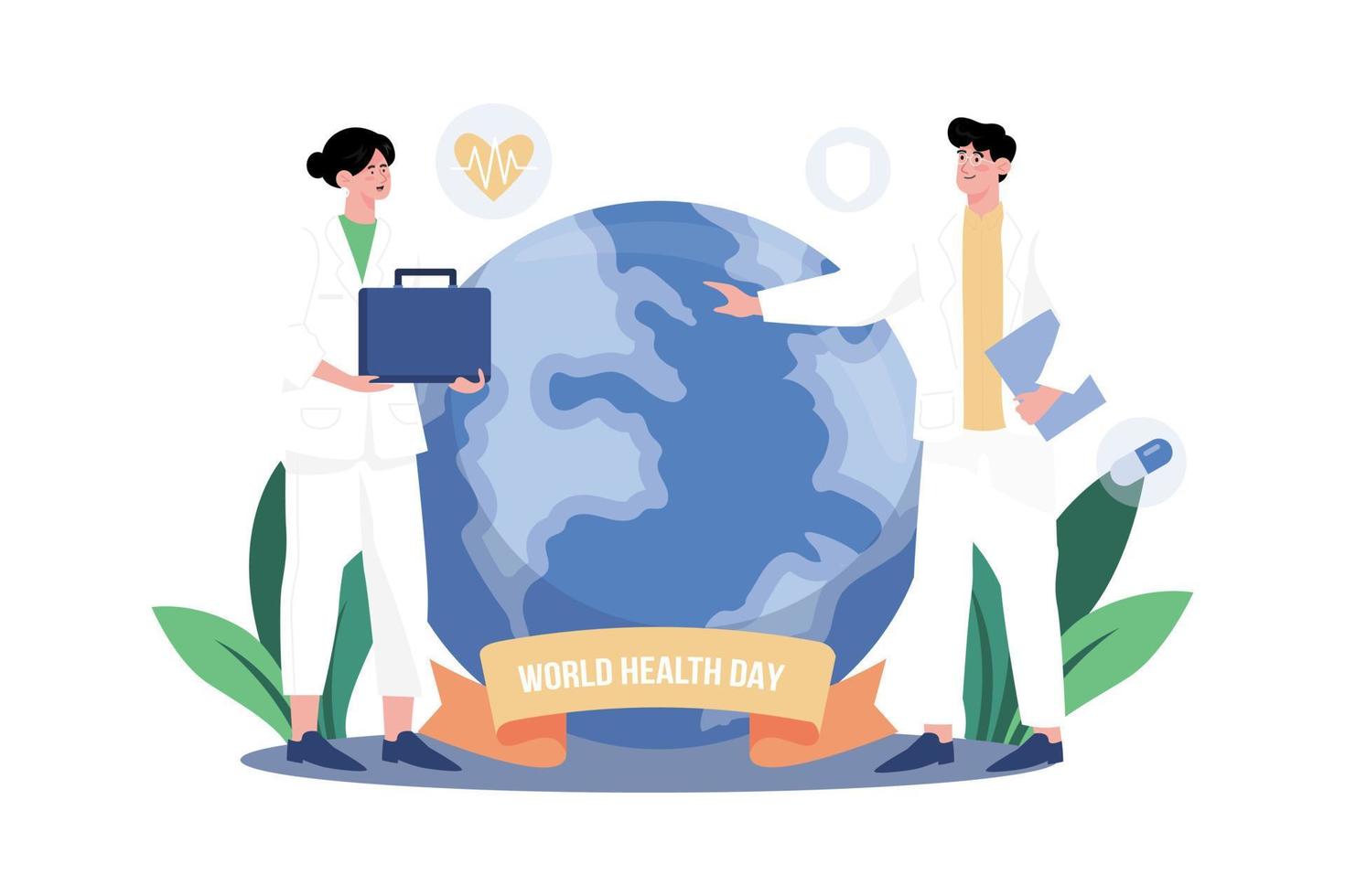 wereld Gezondheid dag illustratie concept Aan wit achtergrond vector