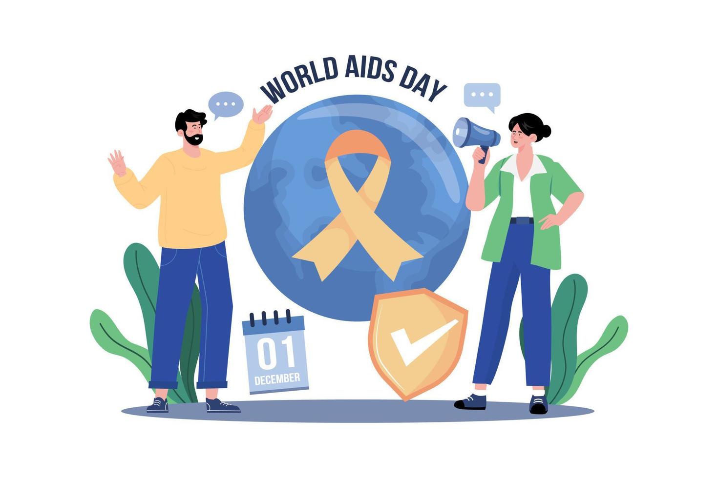 wereld AIDS dag illustratie concept Aan wit achtergrond vector