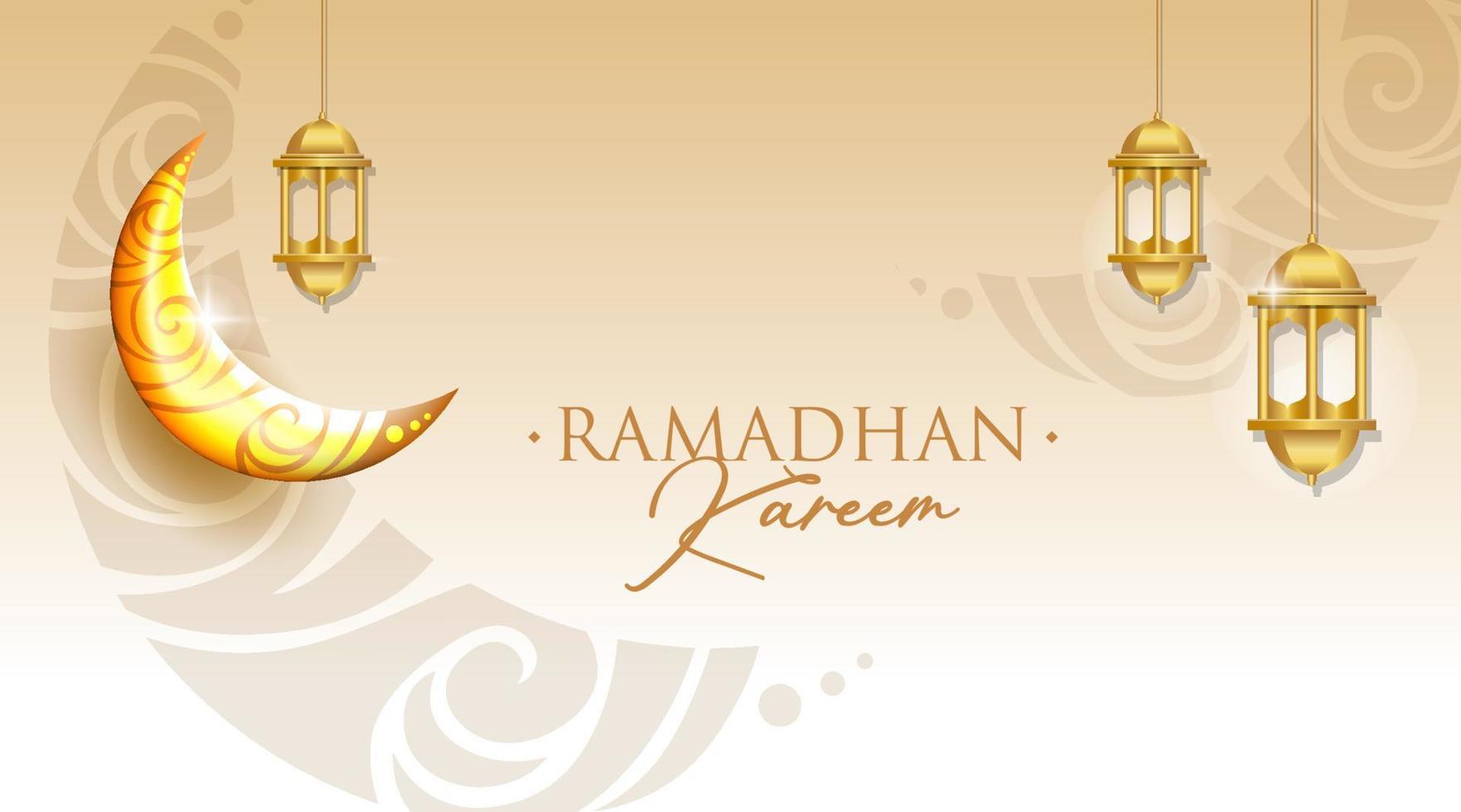 Islamitisch Ramadhan kareem vector achtergrond luxe goud