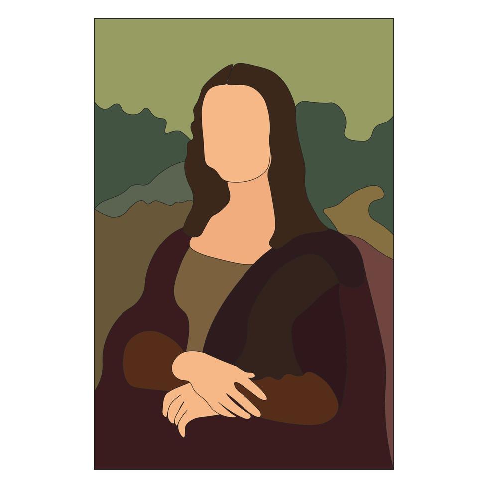 de illustratie van mona lisa schilderen. vector