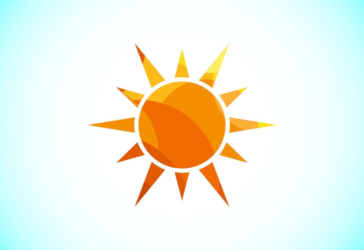 abstract veelhoekige zon logo ontwerp, zonne- zonnestraal icoon. meetkundig driehoek vormen vector