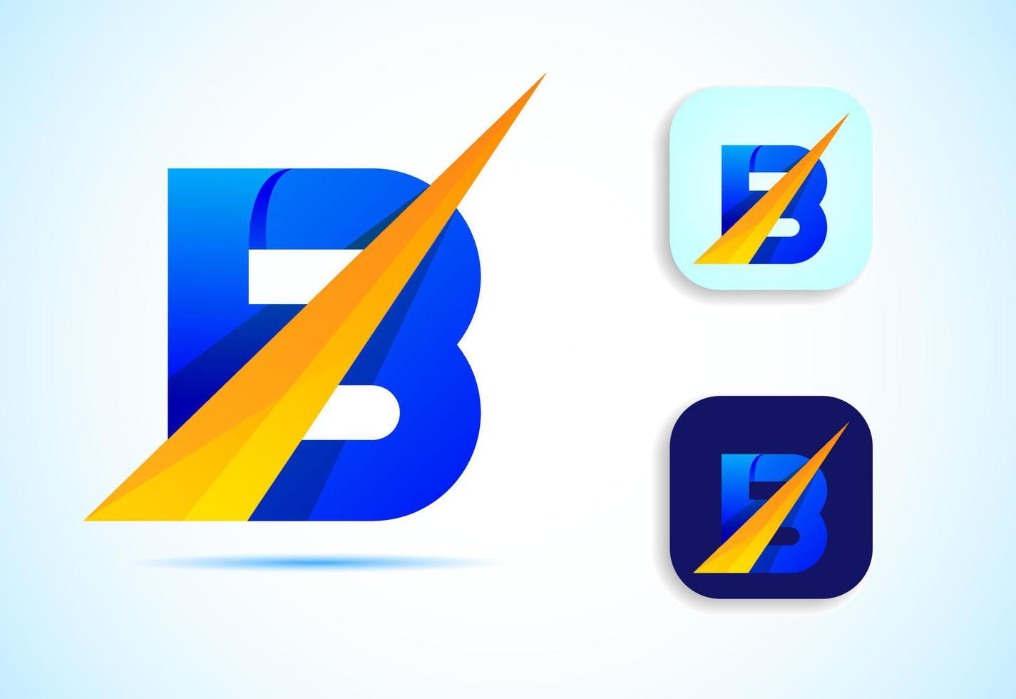 abstract eerste alfabet b logo ontwerp. veelkleurig helling brief icoon vector illustratie.