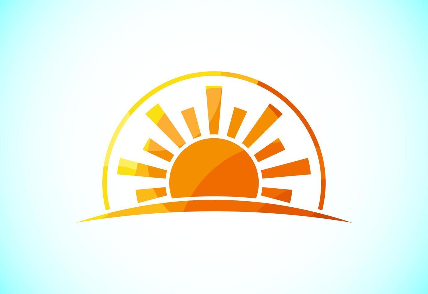 abstract veelhoekige zon logo ontwerp, zonne- zonnestraal icoon. meetkundig driehoek vormen vector