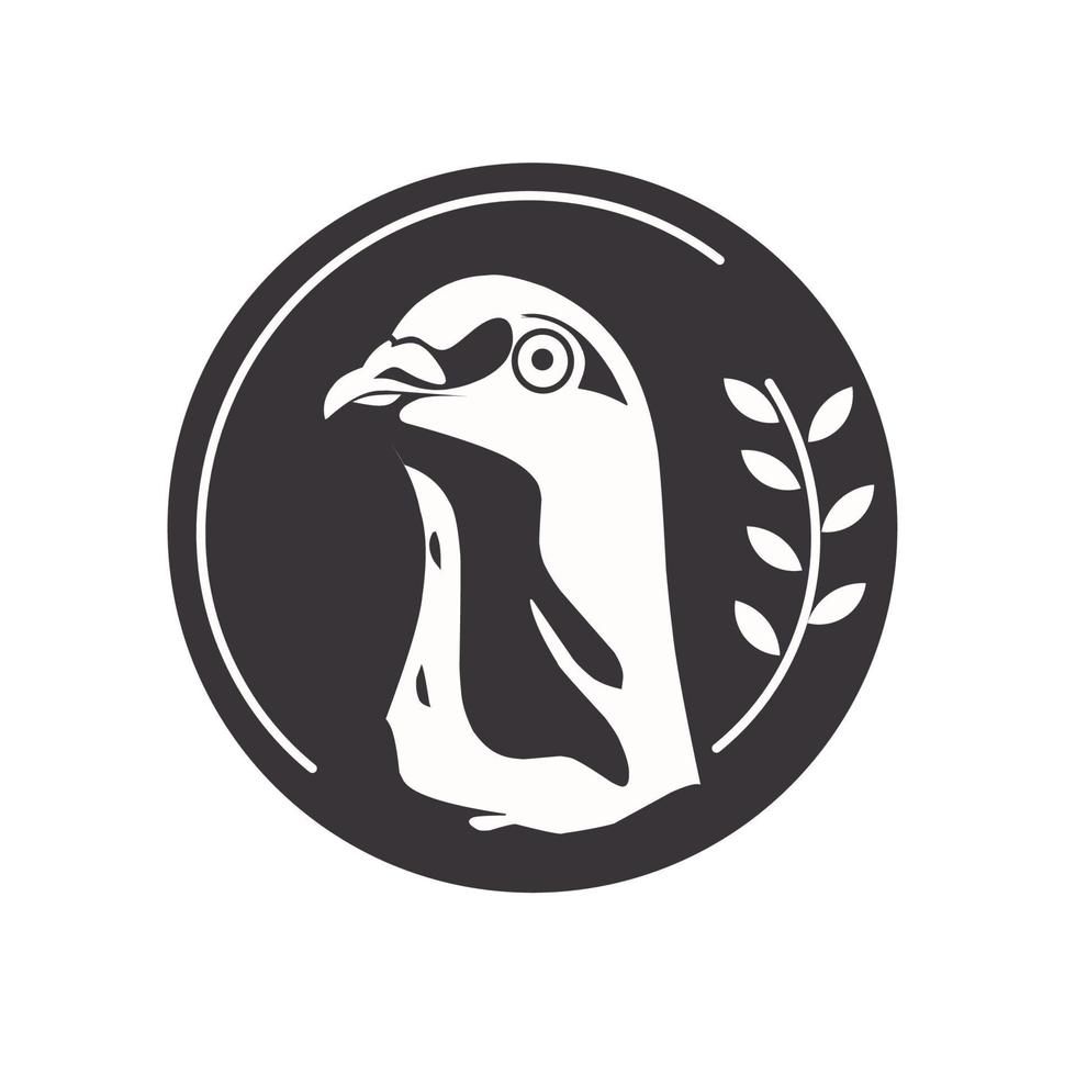 duif logo, vogel logo, zwart en wit, nek en hoofd sectie, logo voor gevogelte landbouw en hobbyisten, vector