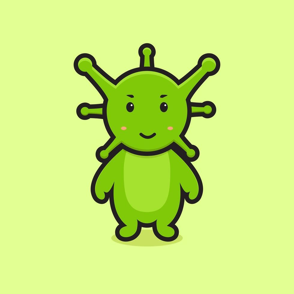 schattige virus mascotte karakter illustratie vector