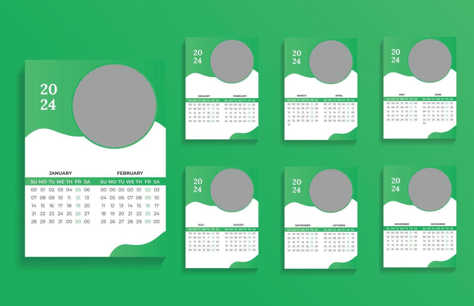 creatief meerdere muur kalender ontwerp sjabloon vector