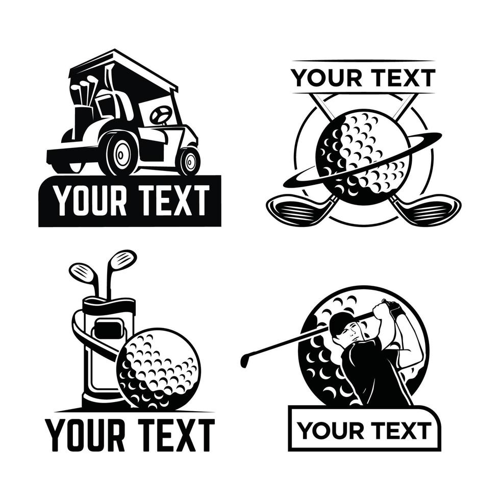 golf logo ontwerp, golf silhouet sjabloon, golf embleem insigne vector