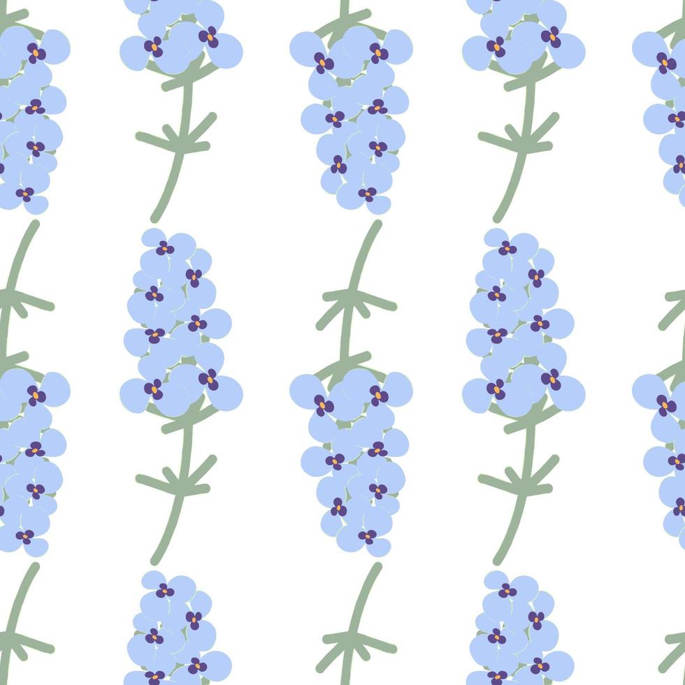 naadloos bloemen patroon van abstract flox bloemen in modieus tinten van pale zacht blauw. lente vector