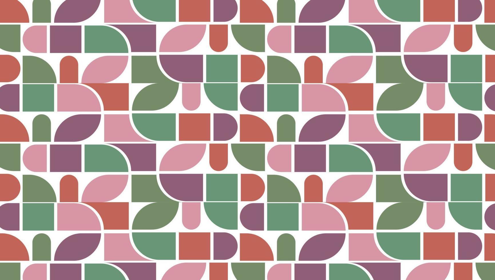 achtergrond eeuw meetkundig abstract vector naadloos patroon met gemakkelijk vormen en retro kleur palet. gemakkelijk samenstelling voor web ontwerp, branding, uitnodigingen, affiches, textiel en behang.