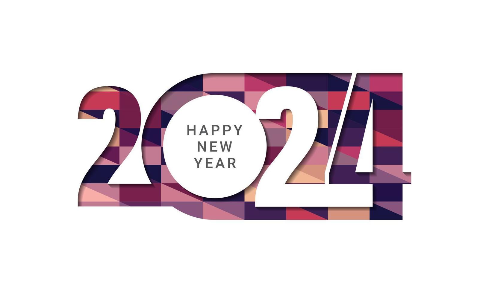 2024 gelukkig nieuw jaar tekst ontwerp vector. vector