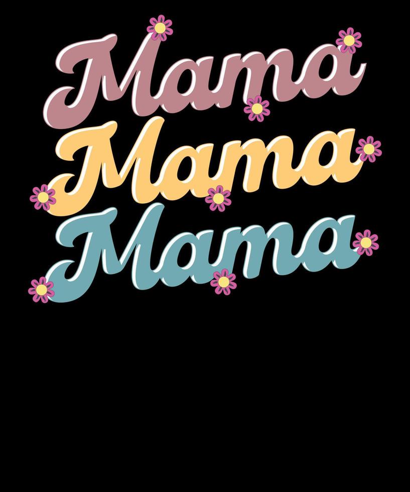 mama groovy bloemen mama moeder dag t-shirt ontwerp vector