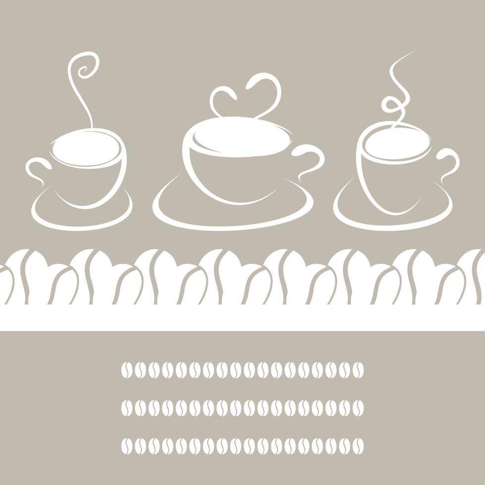 drie cups van koffie Aan een grijs achtergrond. een vector illustratie