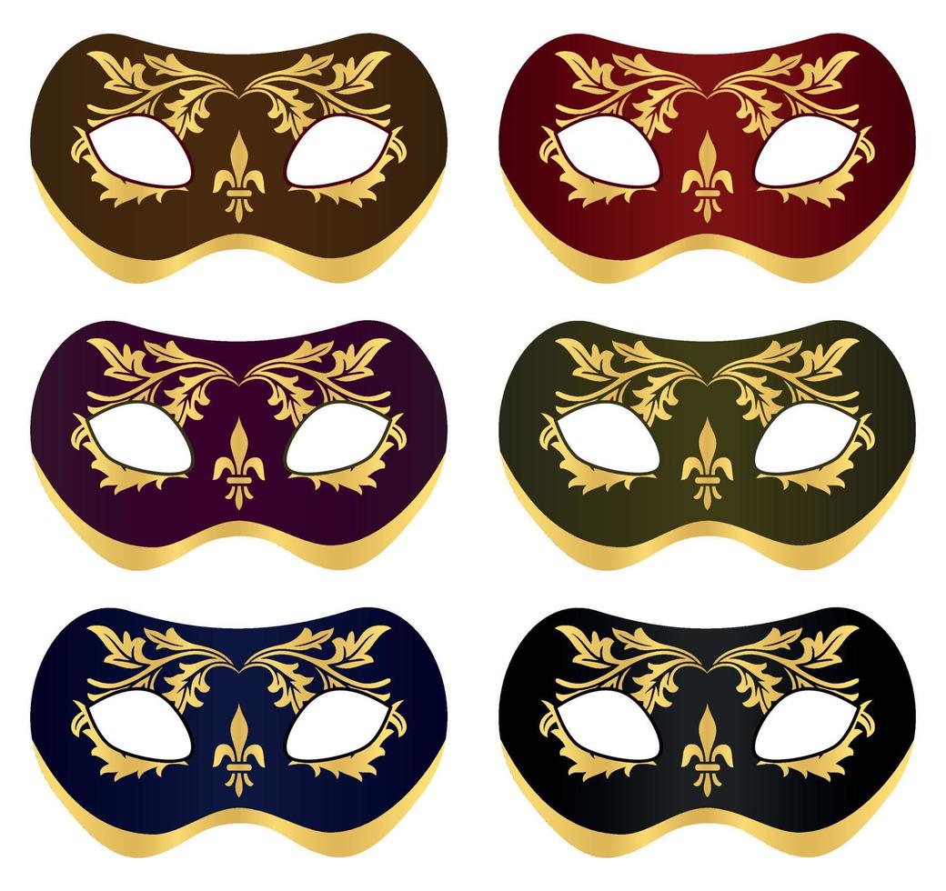 reeks mooi maskers voor een carnaval. een vector illustratie