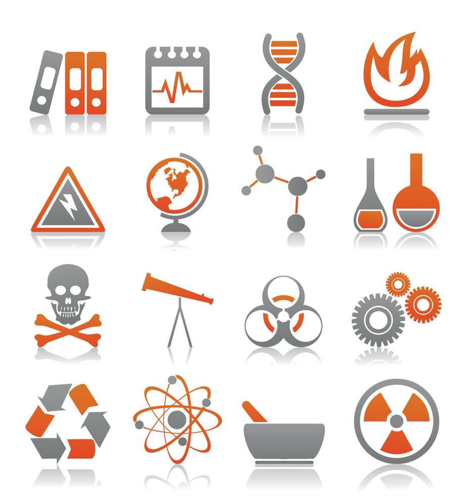 verzameling van pictogrammen een wetenschap. een vector illustratie