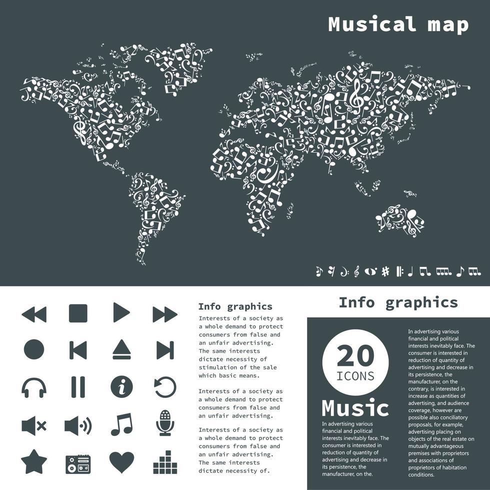 musical verzameling voor ontwerp. een vector illustratie