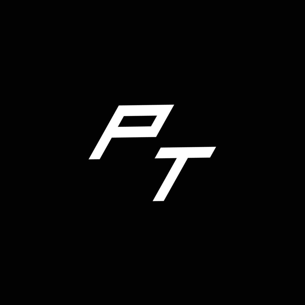 pt logo monogram met omhoog naar naar beneden stijl modern ontwerp sjabloon vector