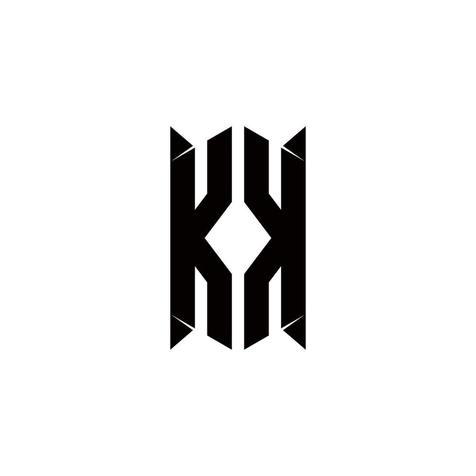 kk logo monogram met schild vorm ontwerpen sjabloon vector