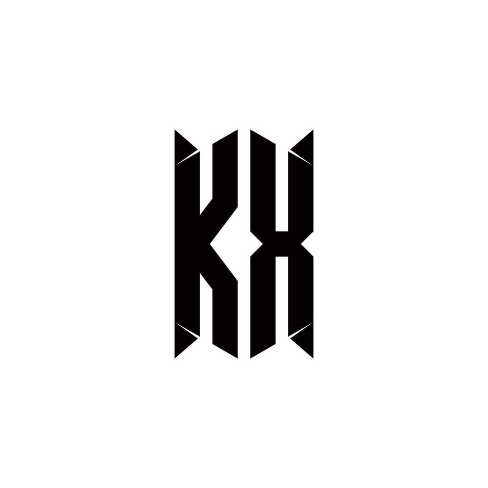 kx logo monogram met schild vorm ontwerpen sjabloon vector