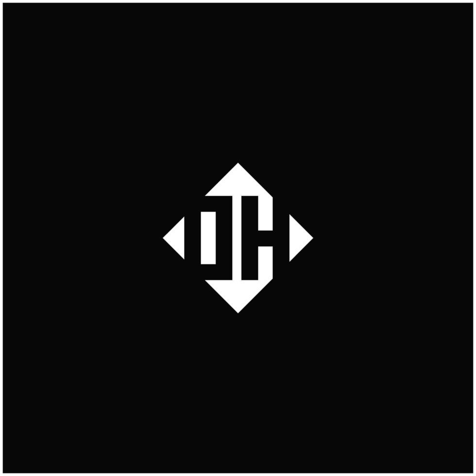 monogram logo ontwerp met diamant plein vorm vector