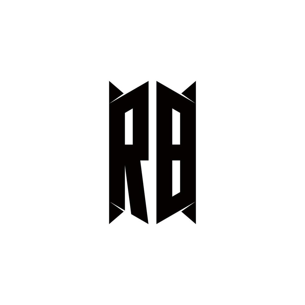 rb logo monogram met schild vorm ontwerpen sjabloon vector