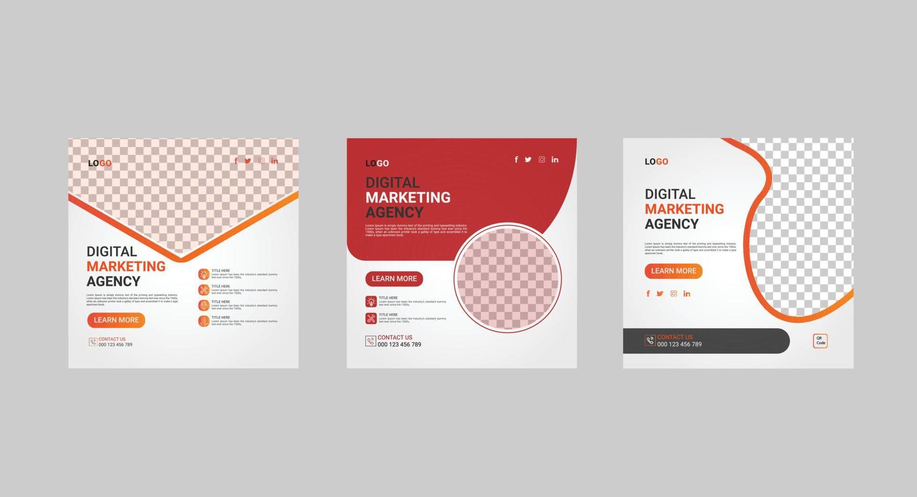 digitaal marketingbureau en zakelijke social media post ontwerpsjabloon vector