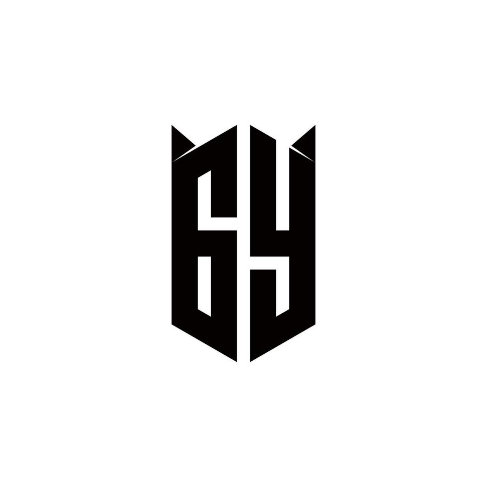 gy logo monogram met schild vorm ontwerpen sjabloon vector