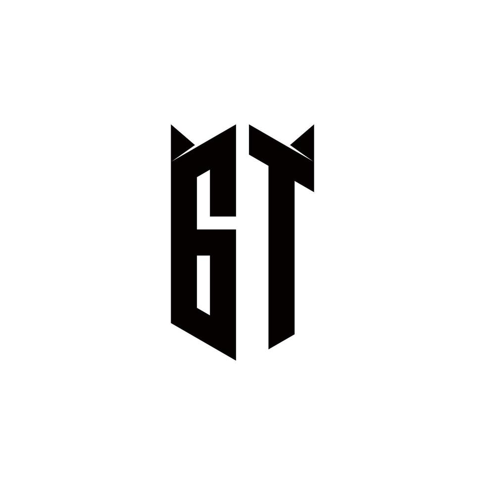 gt logo monogram met schild vorm ontwerpen sjabloon vector