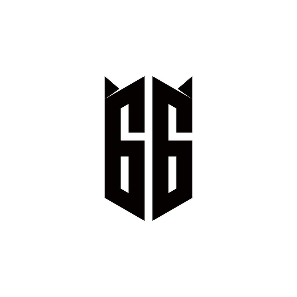 gg logo monogram met schild vorm ontwerpen sjabloon vector
