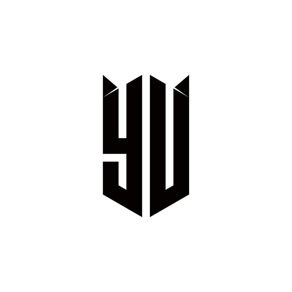 ja logo monogram met schild vorm ontwerpen sjabloon vector