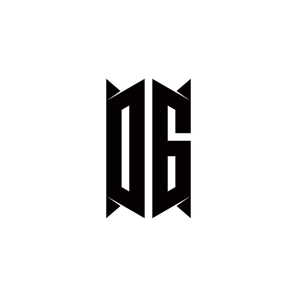dg logo monogram met schild vorm ontwerpen sjabloon vector