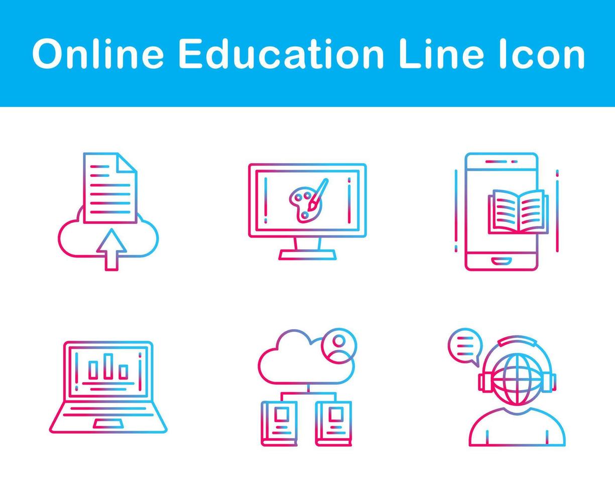 online onderwijs vector icoon reeks