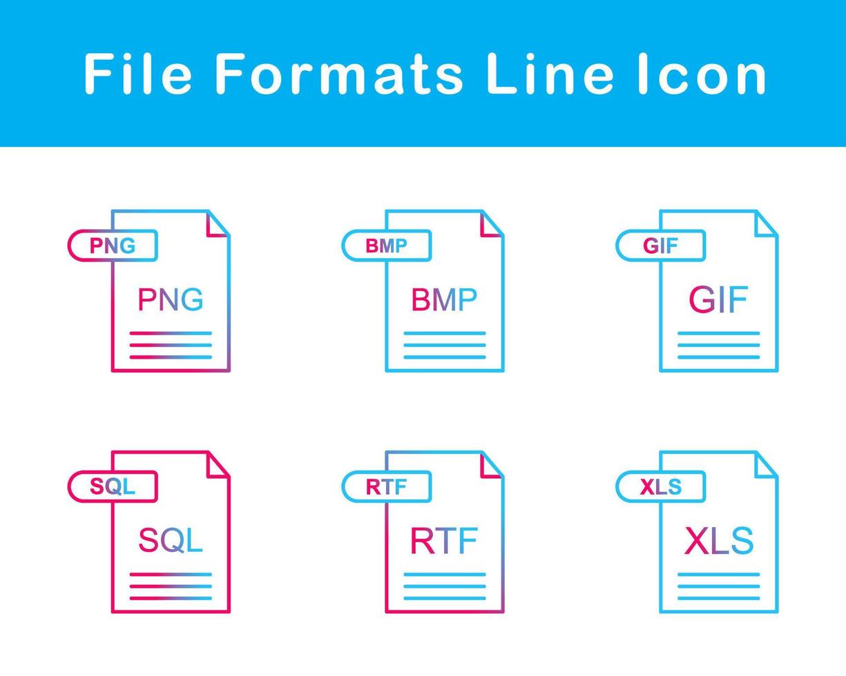 het dossier formaten vector icoon reeks