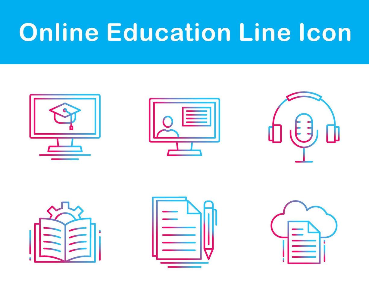 online onderwijs vector icoon reeks