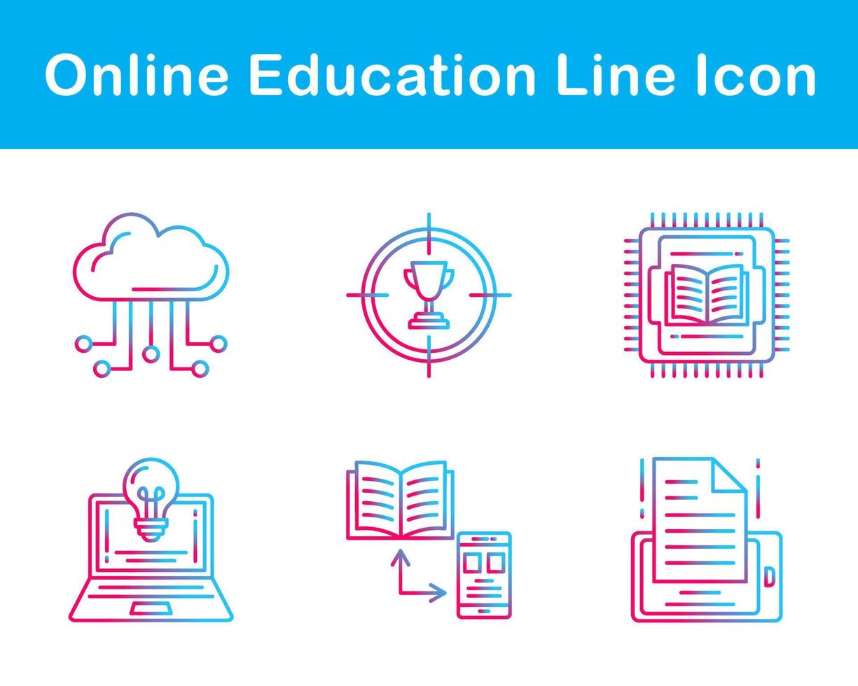 online onderwijs vector icoon reeks