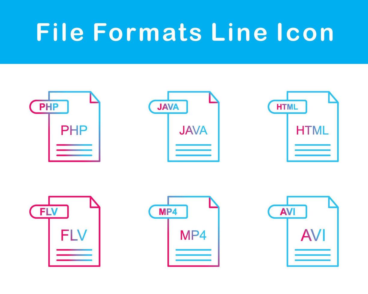 het dossier formaten vector icoon reeks