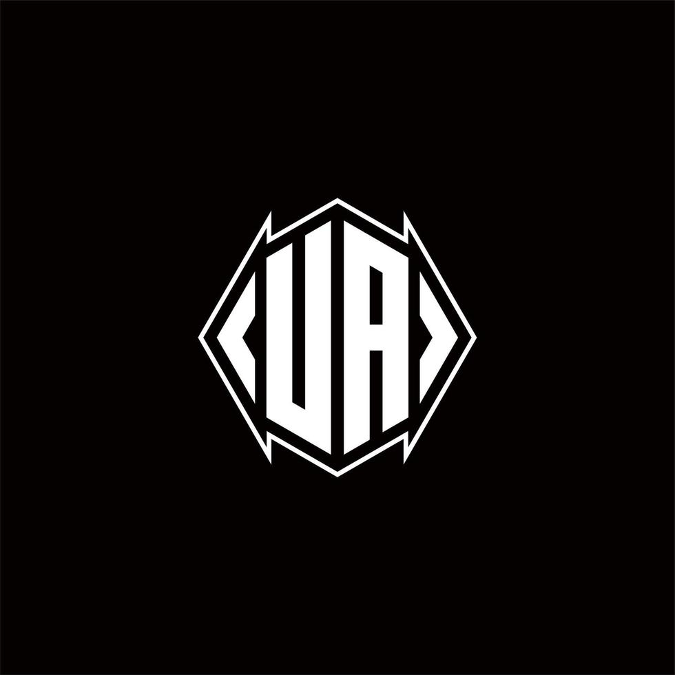 ua logo monogram met schild vorm ontwerpen sjabloon vector
