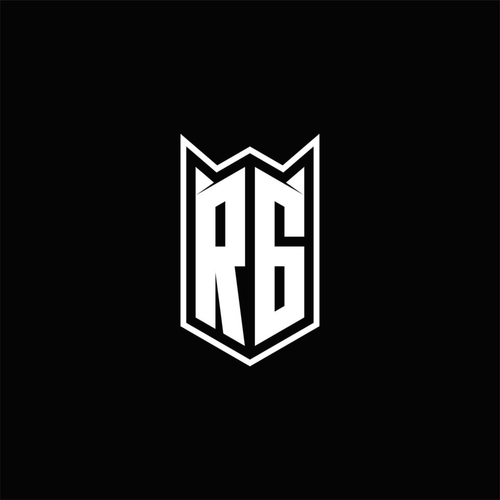 rg logo monogram met schild vorm ontwerpen sjabloon vector