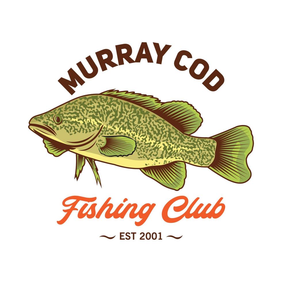 murray kabeljauw vector illustratie ontwerp, perfect voor t overhemd ontwerp en visvangst club logo