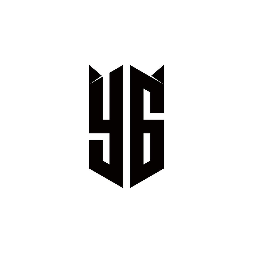ja logo monogram met schild vorm ontwerpen sjabloon vector
