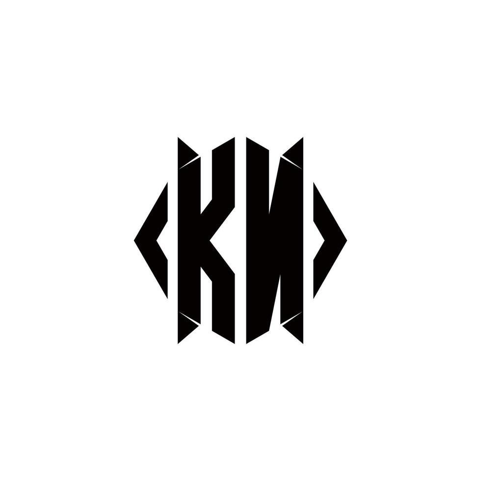 kn logo monogram met schild vorm ontwerpen sjabloon vector