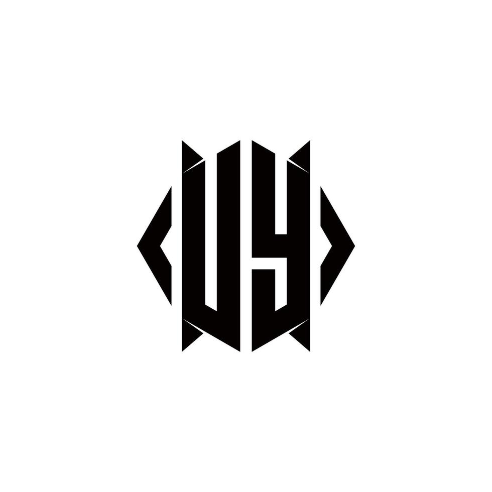 uy logo monogram met schild vorm ontwerpen sjabloon vector