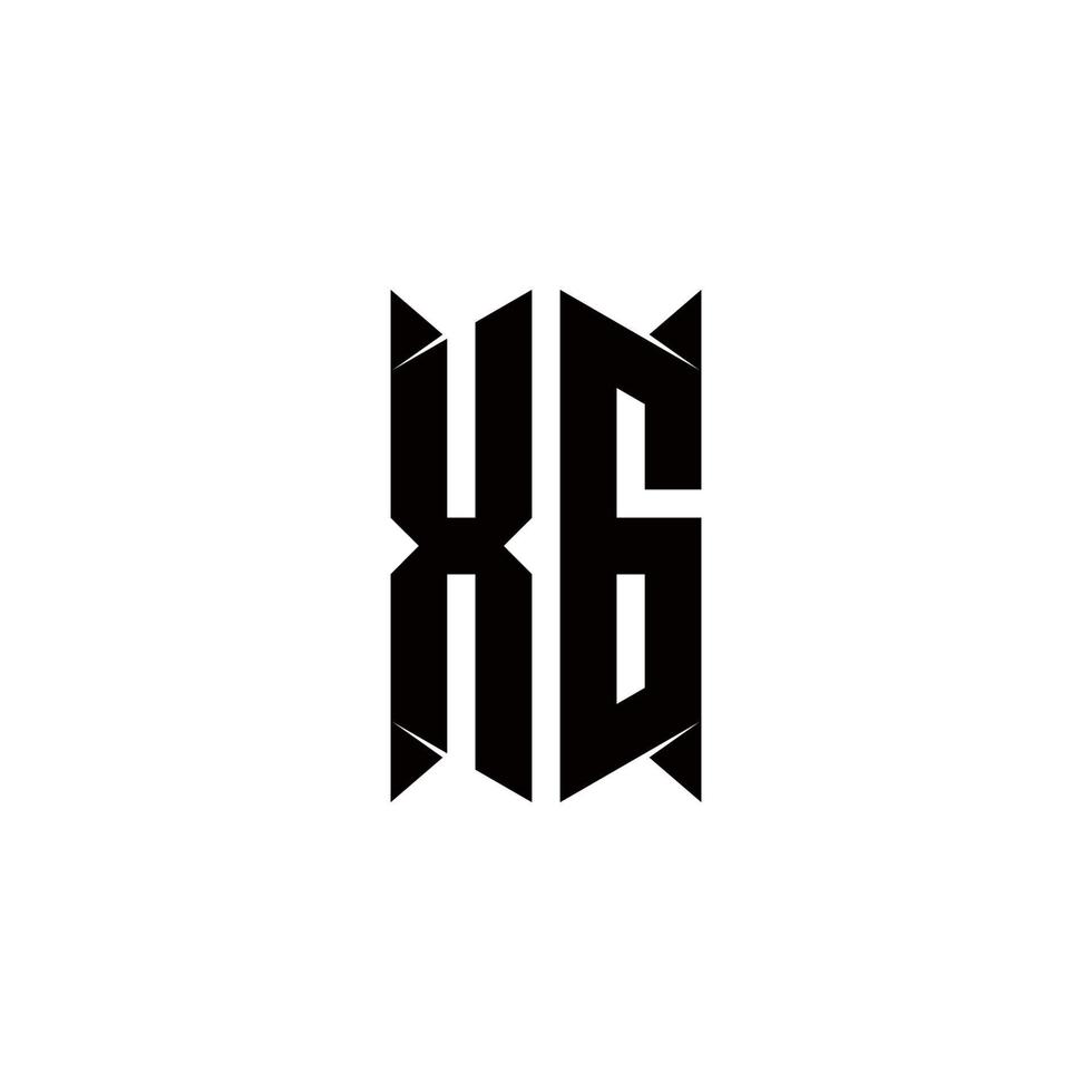 xg logo monogram met schild vorm ontwerpen sjabloon vector