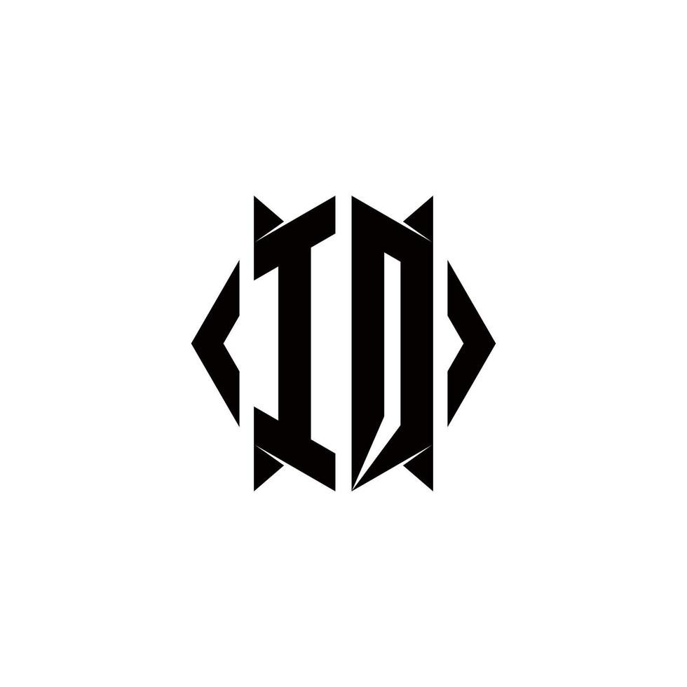 iq logo monogram met schild vorm ontwerpen sjabloon vector