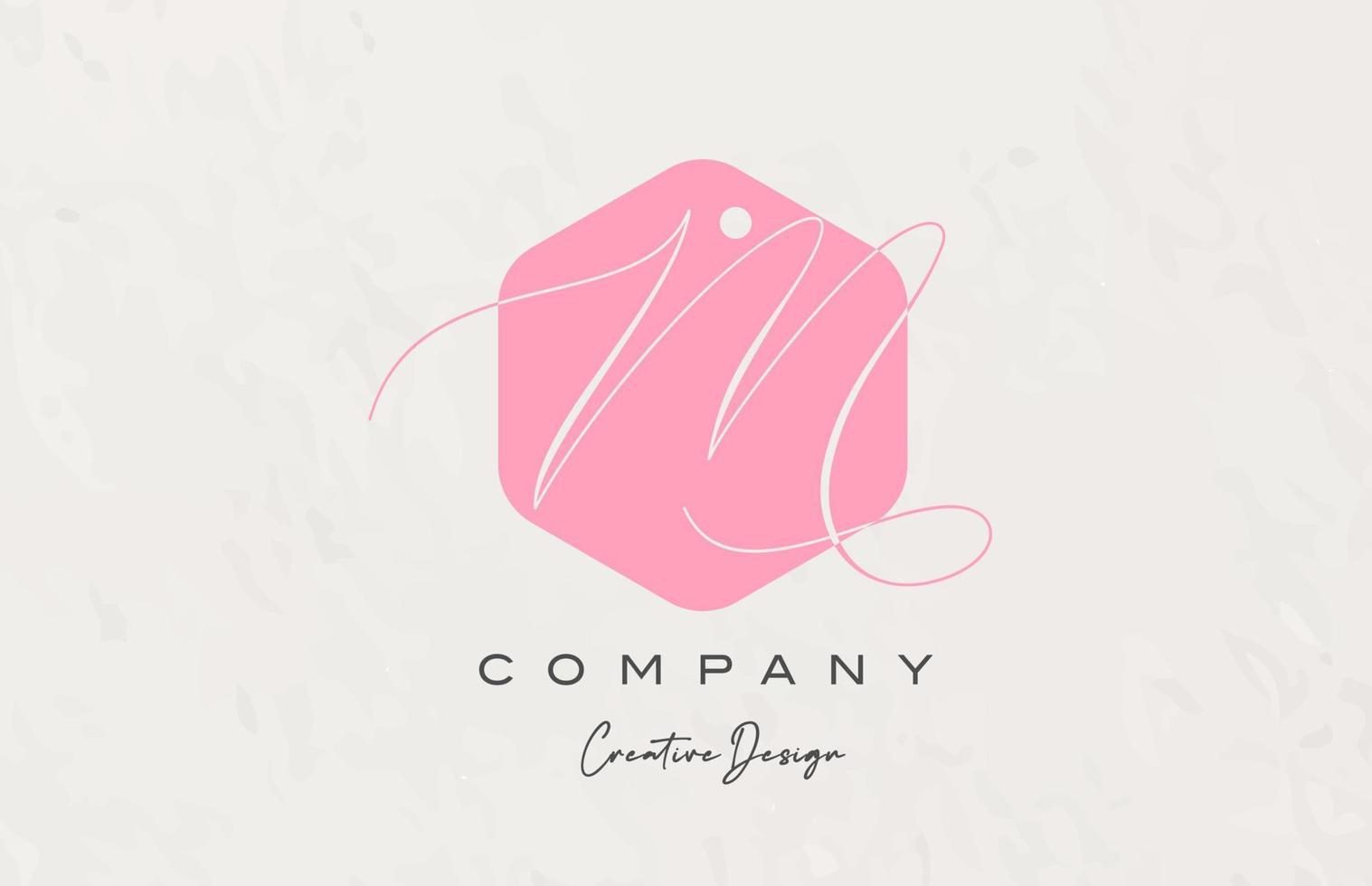 roze veelhoek m alfabet brief logo icoon ontwerp met punt en elegant stijl. creatief sjabloon voor bedrijf en bedrijf vector