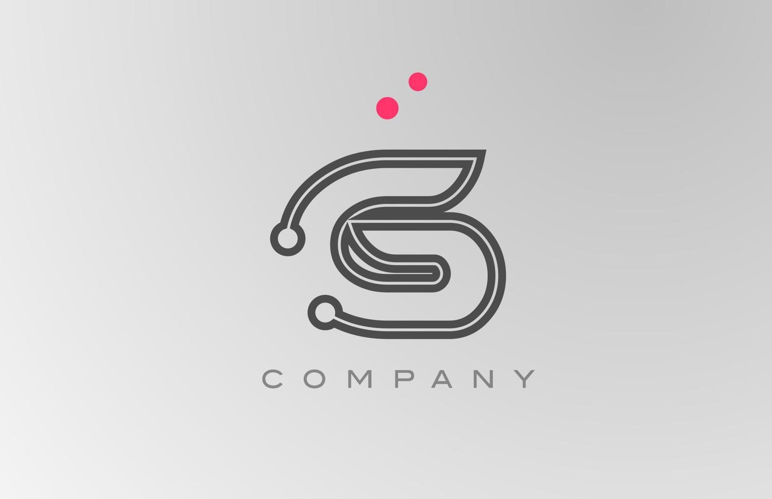 roze grijs g alfabet brief logo icoon ontwerp met lijn en punt. creatief sjabloon voor bedrijf en bedrijf vector