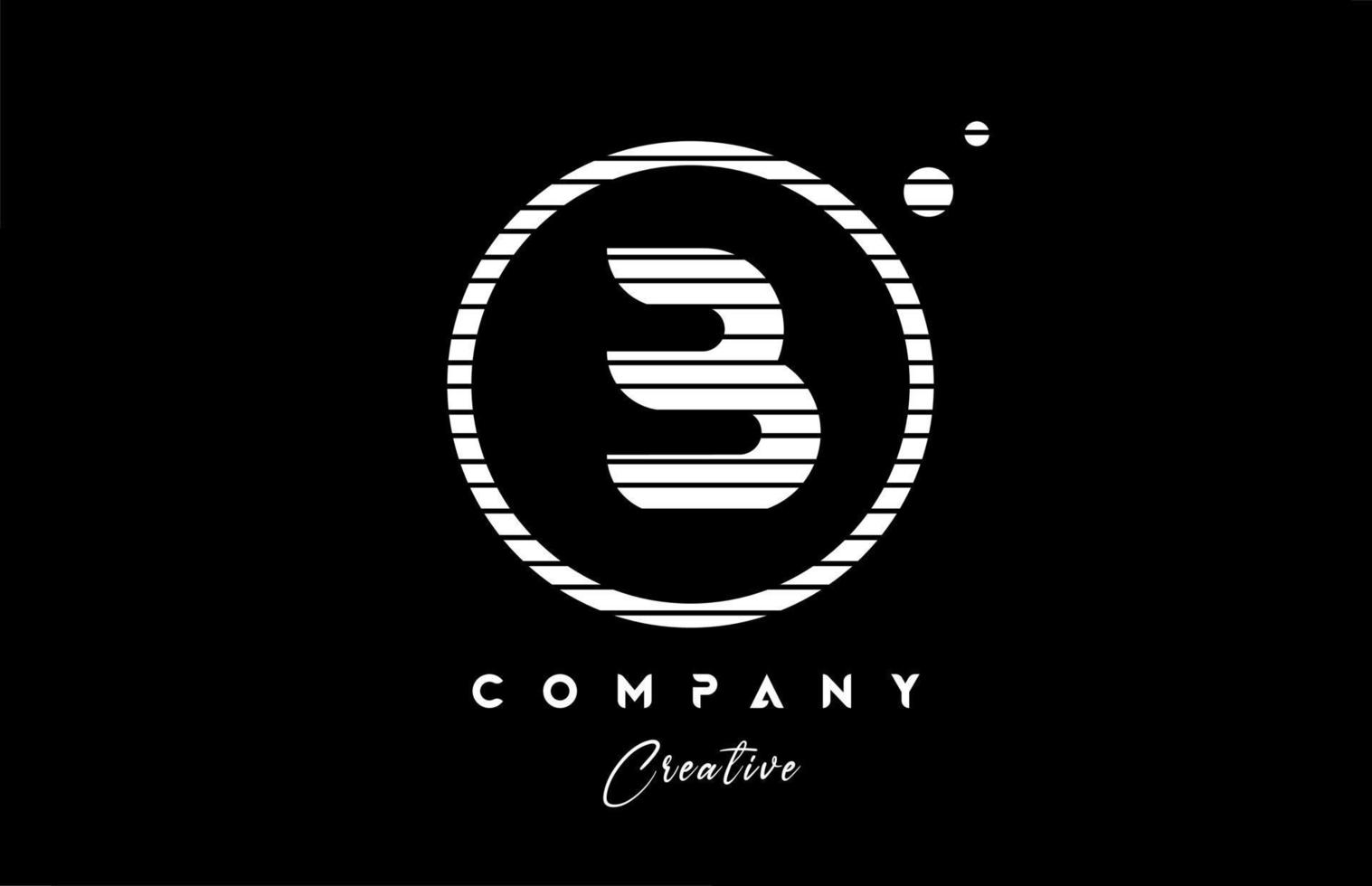 b alfabet brief logo icoon ontwerp met zwart en wit lijn streep. creatief sjabloon voor bedrijf en bedrijf vector